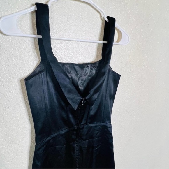 Guess by Marciano black satin silk corset mini dress 0 - Picture 6 of 8